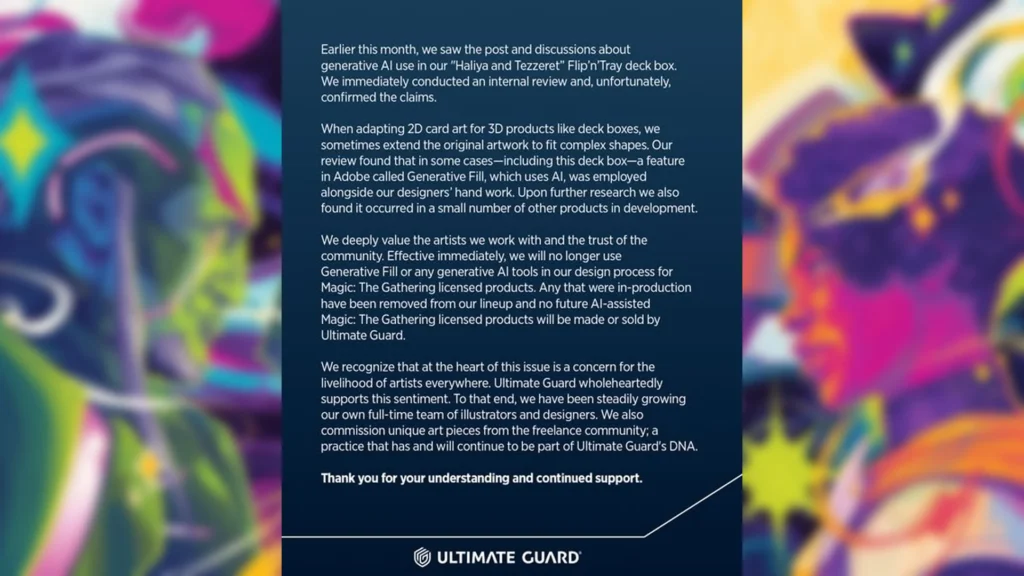 Card Accessory Company Apologizes for Confirmed AI Use