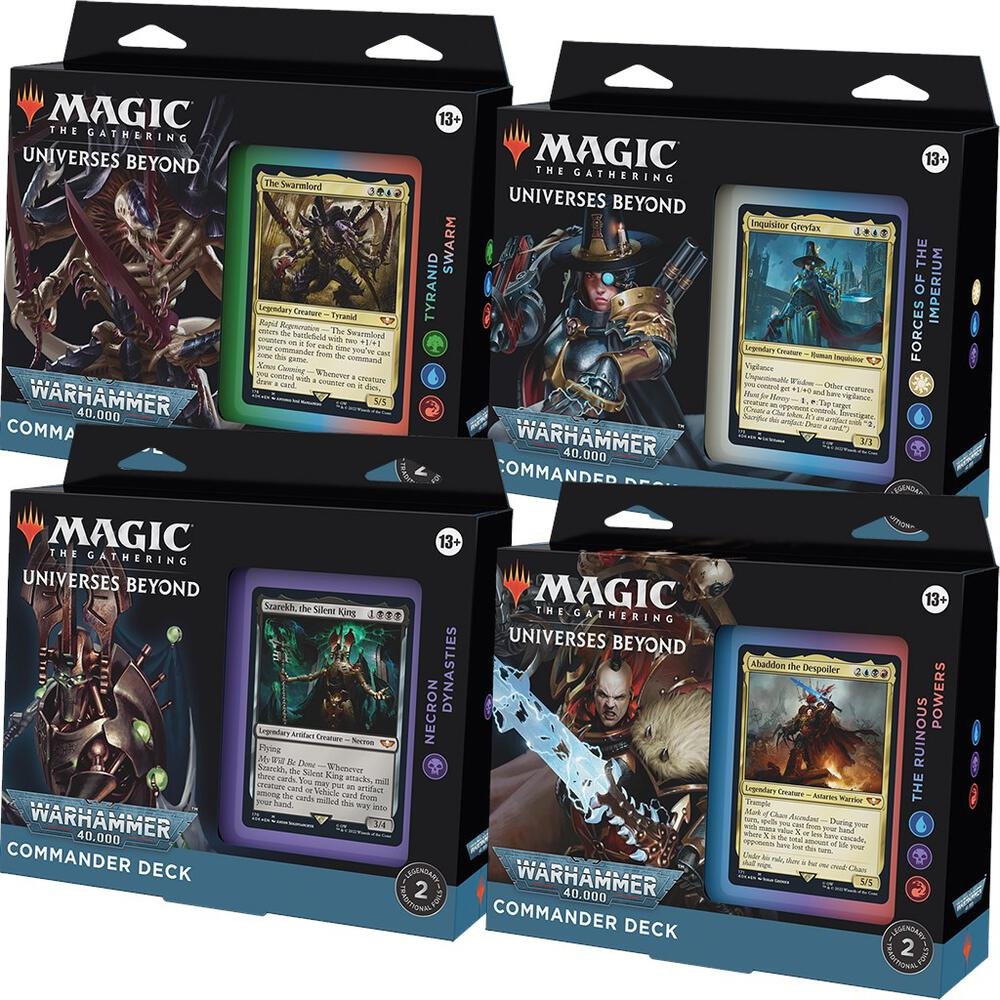 Magic Confirms Limited Reprinting Of Universes Beyond: Warhammer 40K Commander Precons